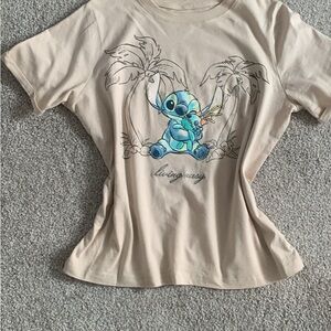 Beige Kids T-Shirt with Cartoon Print